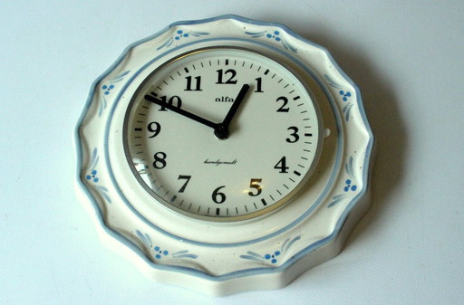 Kitchen clock - Wall clock - Ceramic - Hand painted - Handmade - Vintage