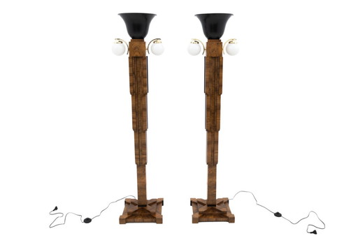 Paire de lampadaires Art déco, Pologne, vers 1940.