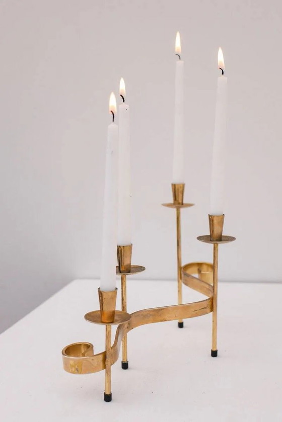 Image 1 of Chandeliers en métal de style moderne du milieu du siècle, conçus par Gunnar Ander pour Ystad-Metall, Suède, années 1960
