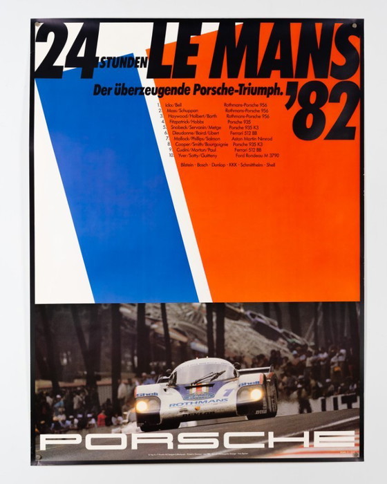 Image 1 of 24 Ore di Le Mans – 1982 – Manifesto originale d'epoca del motorsport – Cimeli delle corse – 102x76 cm