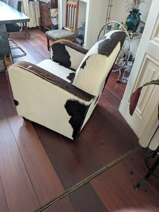 Joli fauteuil en véritable cuir de vachette. – Leather (photo 4 of 10)