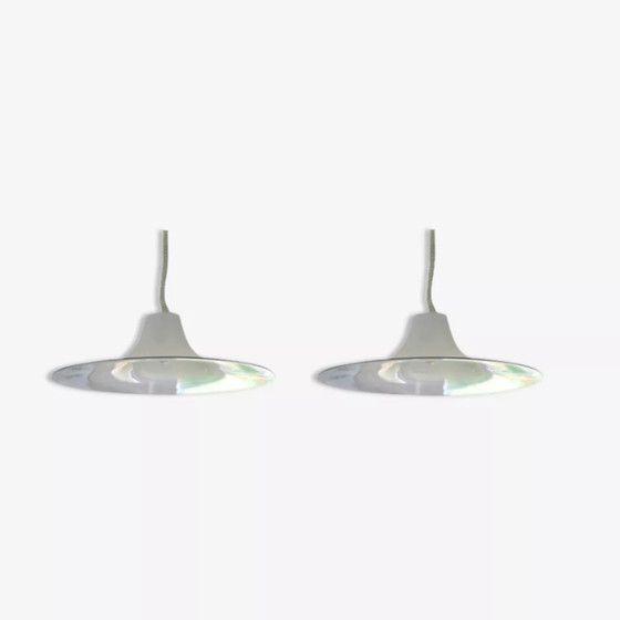 Image 1 of 2x Lampade a sospensione Cinea, Atelier Leucos, Fatte a mano a Murano, Design Giusto Toso