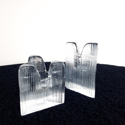 2x Vintage Kosta Boda waxinelichthouders Skyline