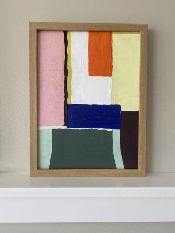 Image 1 of Colorful abstract painting 30x40 cm including frame