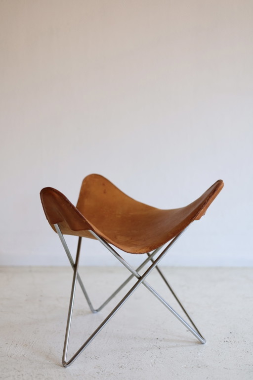Sgabello/pouf Quero Pampa Mariposa – krukjes, Leather, Metal