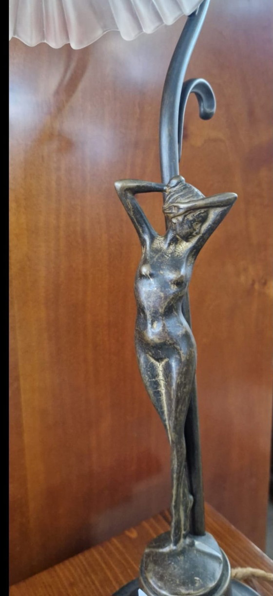 Image 1 of Vintage Art Nouveau lamp with sculptural female figurine