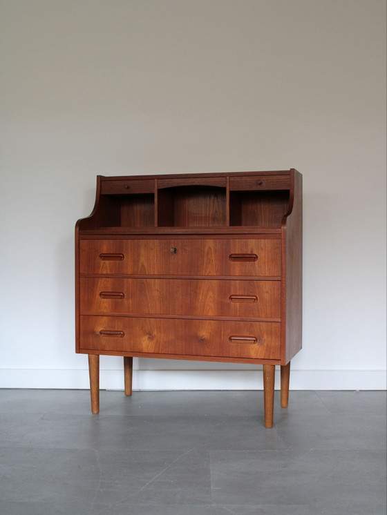 Scrittoio danese vintage in teak, Armadi a muro, Legno, Marrone (foto 5 di 9)