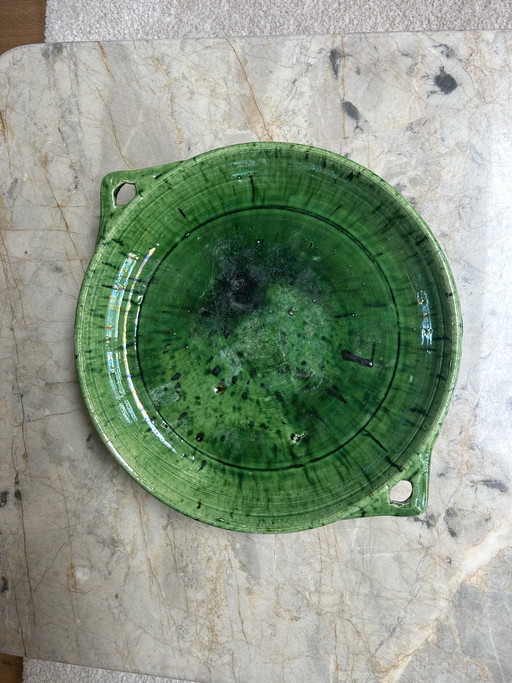 Beautiful Handmade Tamegroute Bowl – Moroccan Pottery – 35cm