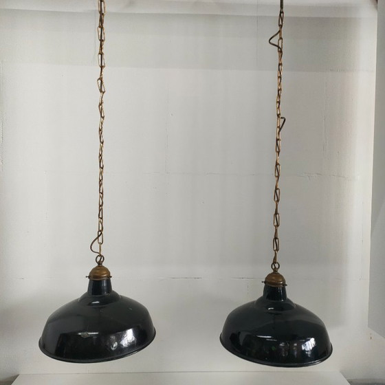 Image 1 of Lampada da caffè/soffitto industriale vintage in metallo/emaillen (4 in magazzino)