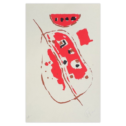 Lithographie signée de Pierre Tal-Coat, Menton, 1969 – lithos zeefdrukken, Paper (photo 2 of 5)