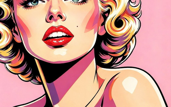 Ritratto Pop Art Marilyn Monroe - (60x60 Cm), Dipinti e disegni, Tela, Multicolore (foto 2 di 15)