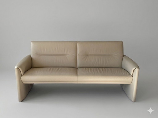 Sofá Leolux Boavista de diseño, 3 plazas, piel beige.