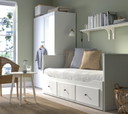 Divano letto estraibile Hemnes con materassi a molle insacchettate, letto matrimoniale