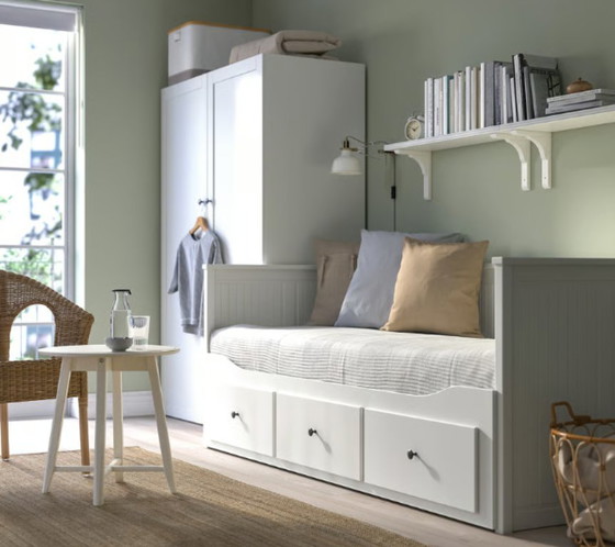 Image 1 of Canapé-lit gigogne Hemnes avec matelas à ressorts ensachés pour lit double