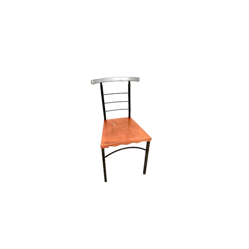 Sedia laterale in metallo postmoderna di Bloomingdales realizzata con vari metalli
