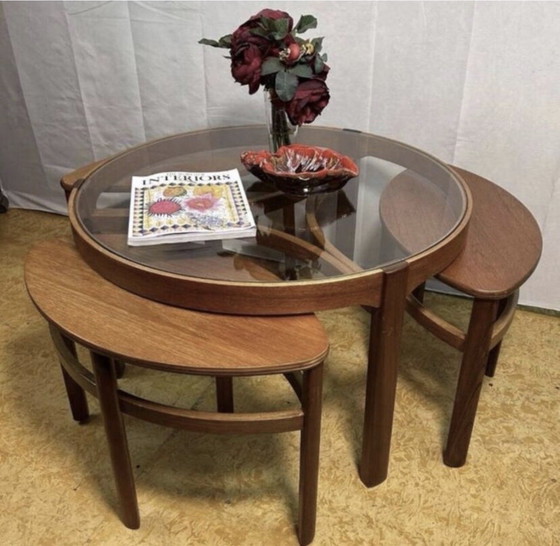 Image 1 of Mid century retro vintage teak trinity coffee table by nathan 1960  Add a stylish and versatile piece to your living space