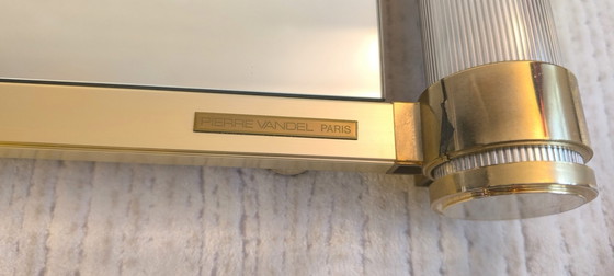 Image 1 of ✨💎 Pierre Vandel Paris - Très beau et rare grand miroir design 1970’s signé Pierre Vandel Paris ✨💎