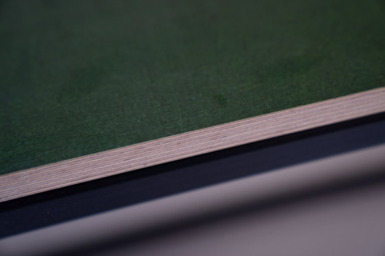 Minimalist custom dining table – green plywood & black steel – Metal (photo 5 of 5)