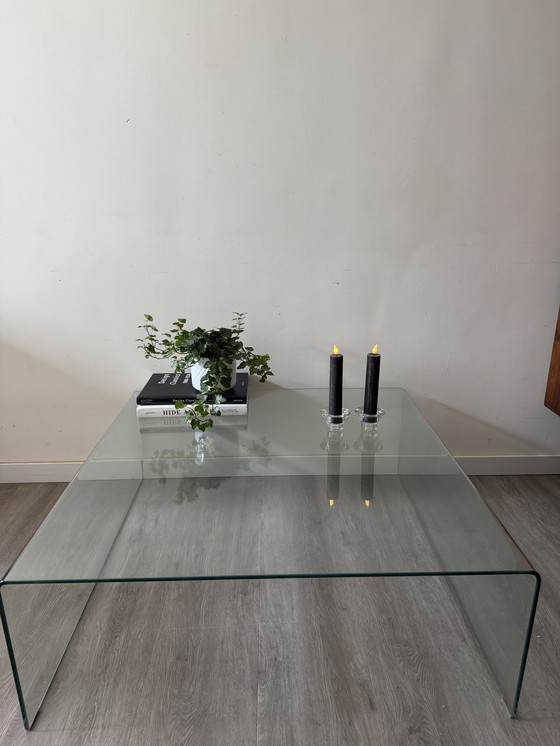 Image 1 of Waterfall table glass coffee table