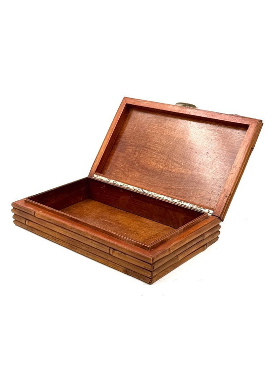 Image 1 of Portagioie Hollywood regency in bambù grissinato stile Gabriella Crespi, RCM Italia 1970