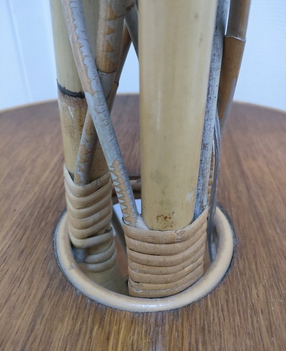 Image 1 of lampadaire bambou rotin vintage