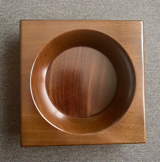 Image 1 of Vintage Caldelli asbak van hout en kristal, hand made