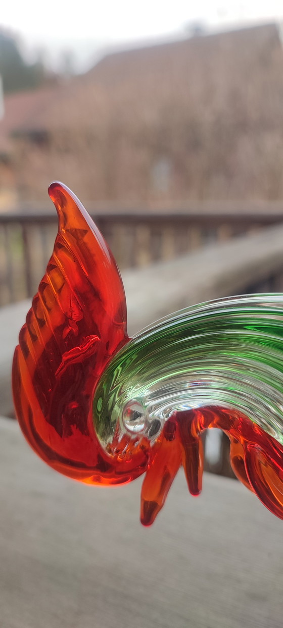 Image 1 of Hahn aus mundgeblasenem Glas im Murano-Stil