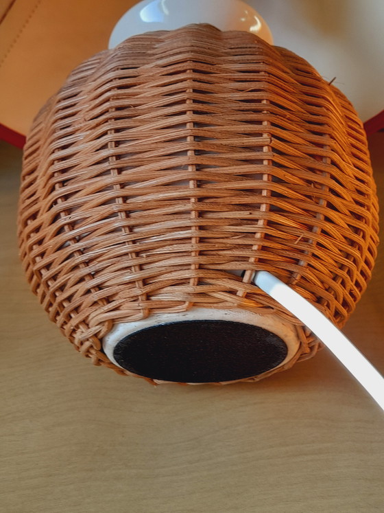 Image 1 of Rattan and ceramic lamp