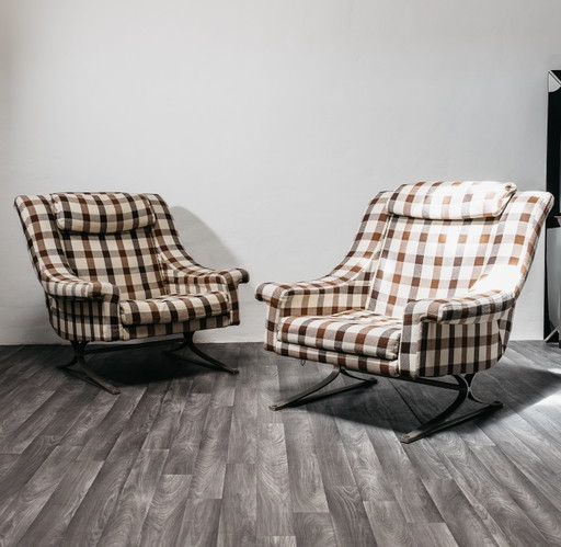 Maurice Calka Arflex Grand Prix fauteuils, ontwerp uit de jaren 60