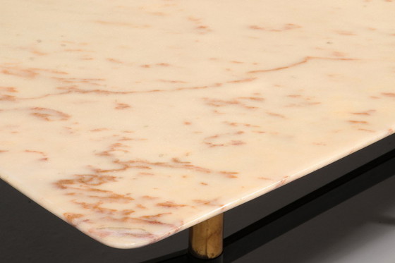 Image 1 of Marble Italy in the Style of Gio Ponti Coffee Table Metal Brass, 1960s