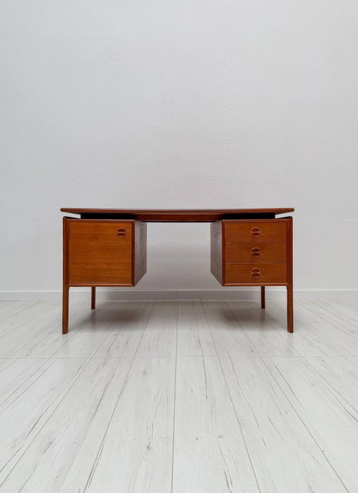 Jaren 60 Vintage Deens Design Teak Bureau van G.V. Gasvig voor G.V. Møbler