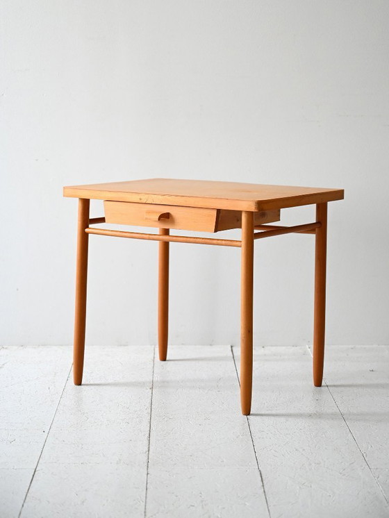 Image 1 of 1960s Scandinavian Beechwood Bedside Table