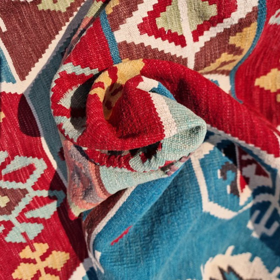 Maimana Kilim Tapijt | Turkse Stijl Handgeweven Vlakweefsel | Wollen Vloerkleed | Handgemaakt Tapijt | 80 × (photo 8 of 12)