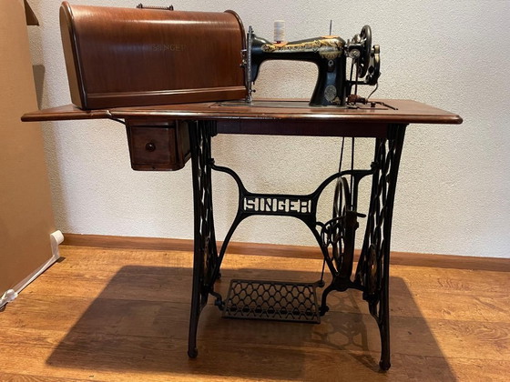 Image 1 of Singer treadle sewing machine furniture