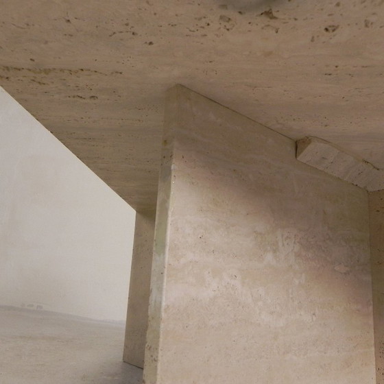 Image 1 of Mid-Century travertine coffee table with triangular top, 1970s