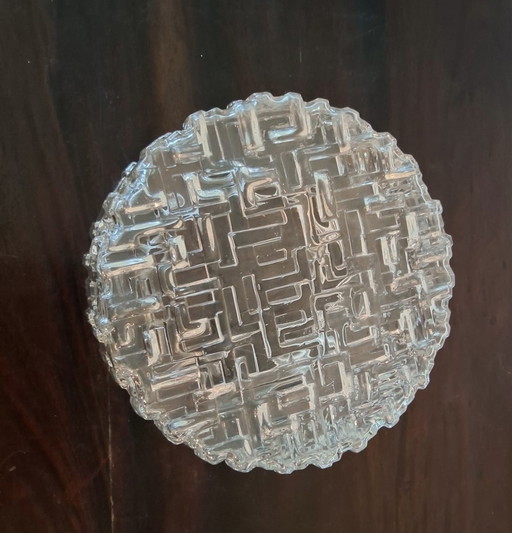 Vintage plafondlamp met labyrint patroon jaren 70