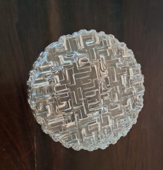 Image 1 of Vintage plafondlamp met labyrint patroon jaren 70