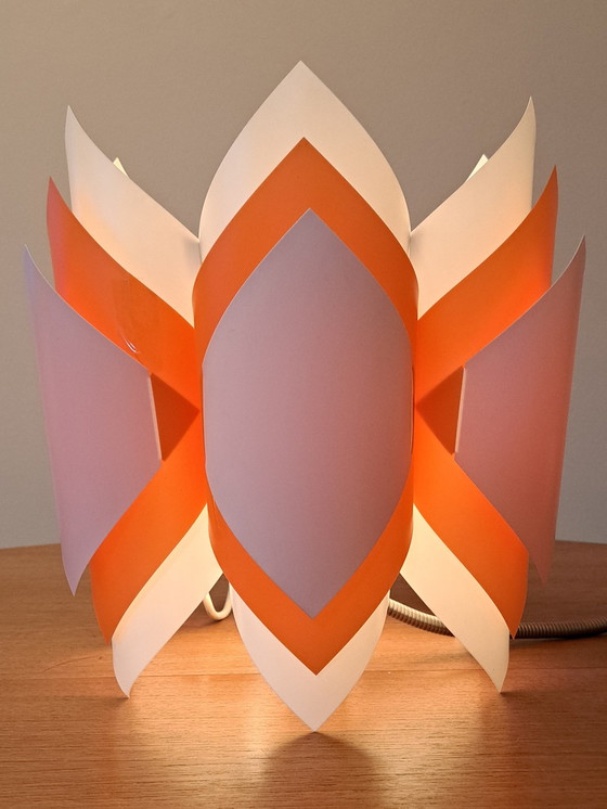 Image 1 of Lampada a sospensione vintage – Design anni '70 – Plastica – Arancione/Bianco – Ottime condizioni