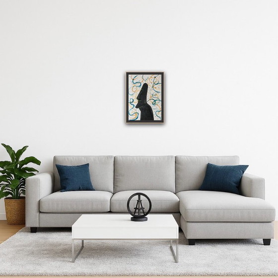 Image 1 of Oost-Indische inkt op naturel karton.  Formaat 30x40cm.