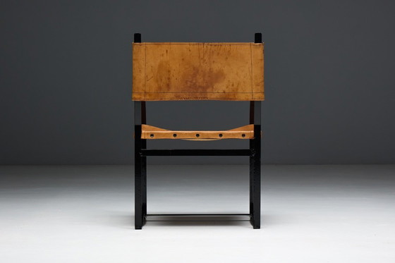 Image 1 of Cognacbruine leren fauteuil, België, jaren 60