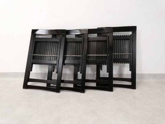 Image 1 of  4 Trieste folding chairs with storrage table - Aldo Jacober for A. Bazzani 