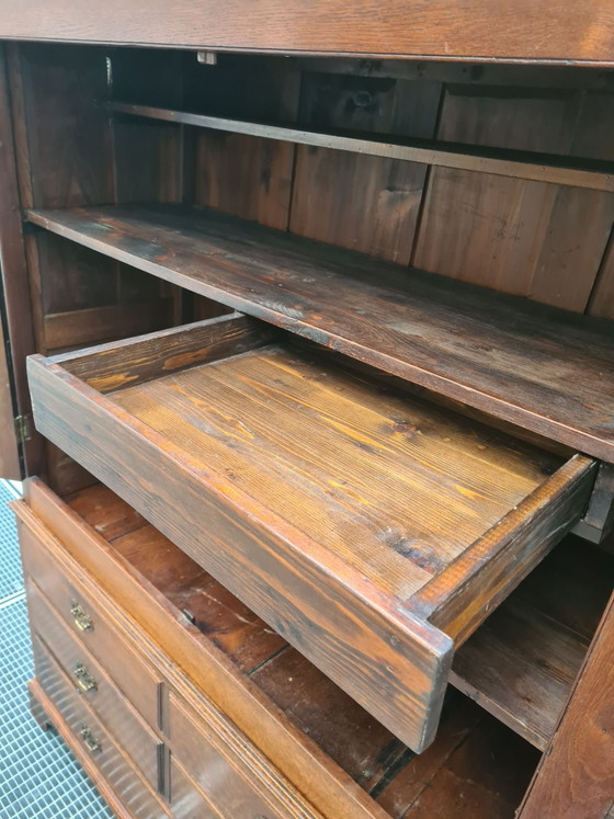 18th century, English sideboard cabinet. Antique cabinet, Wood, Brown (photo 13 of 15)