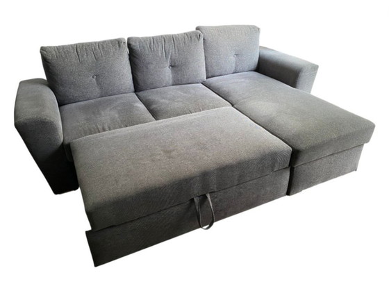 Image 1 of VEJLBY Sofa Bed with Chaise Longue – Dark Grey