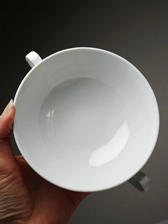 5 Tassen mit zwei Henkeln, Limoges Porzellan Bernardaud "Palm" – Geschirr, Vintage (photo 8 of 13)