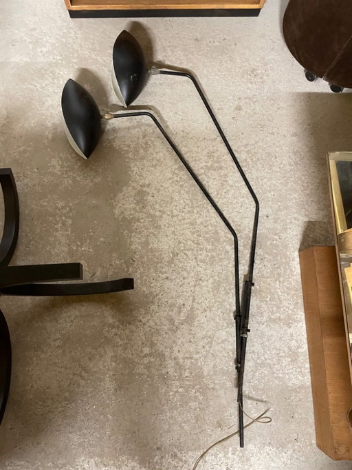 Pair of large vintage aluminum wall lights