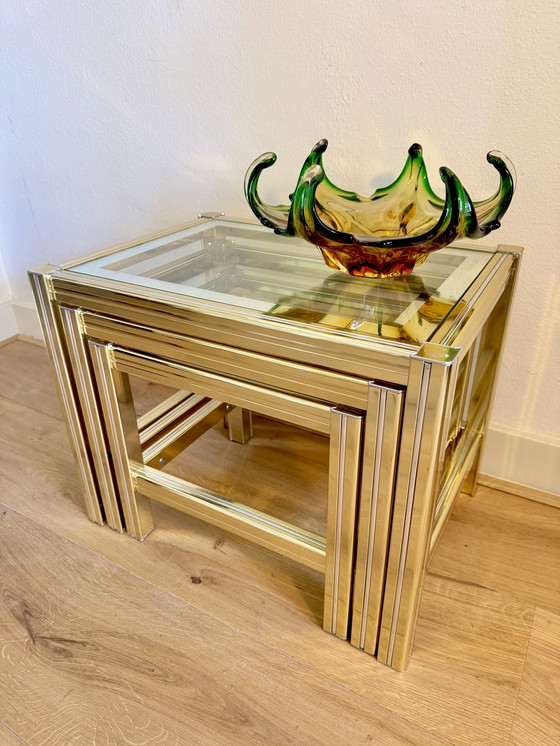 Image 1 of Vintage Italian Design nesting tables in Hollywood Regency style
