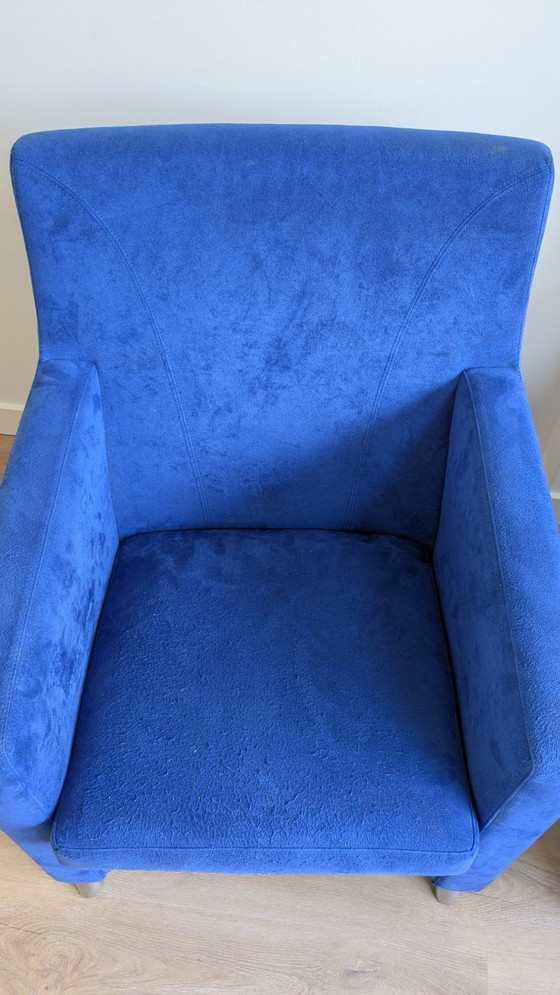 Image 1 of Leolux Dolcinea armchair - Suede cobalt blue - set of 2
