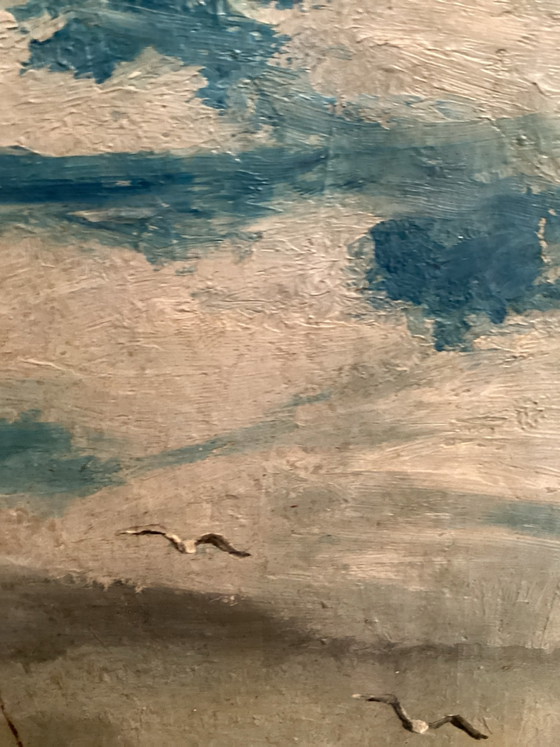 G.Devriendt- Authentiek maritiem olieverfschilderij op doek ( 1935)., G. Devriendt, Kunst, Hout, Canvas, Blauw (foto 2 van 7)