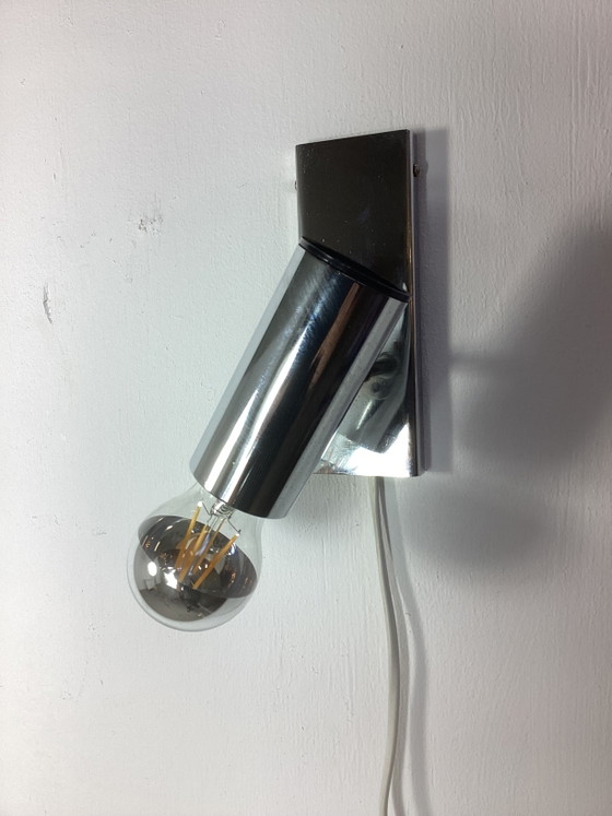 Image 1 of Vintage minimalist chrome wall lamp