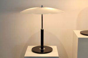 2x affascinanti lampade da tavolo in acciaio e vetro lattiginoso Ikea